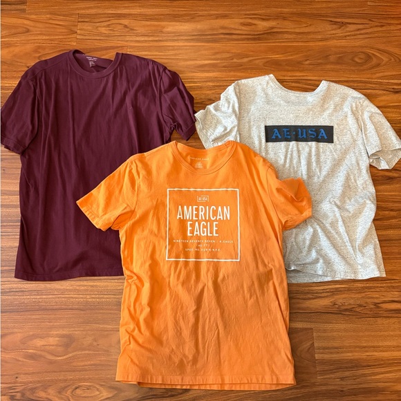 American Eagle Outfitters Short Sleeve Tees - Maroon, Orange, Gray - Picture 1 of 4